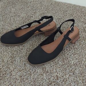 TOMS Jaclyn Black Slingback Heels